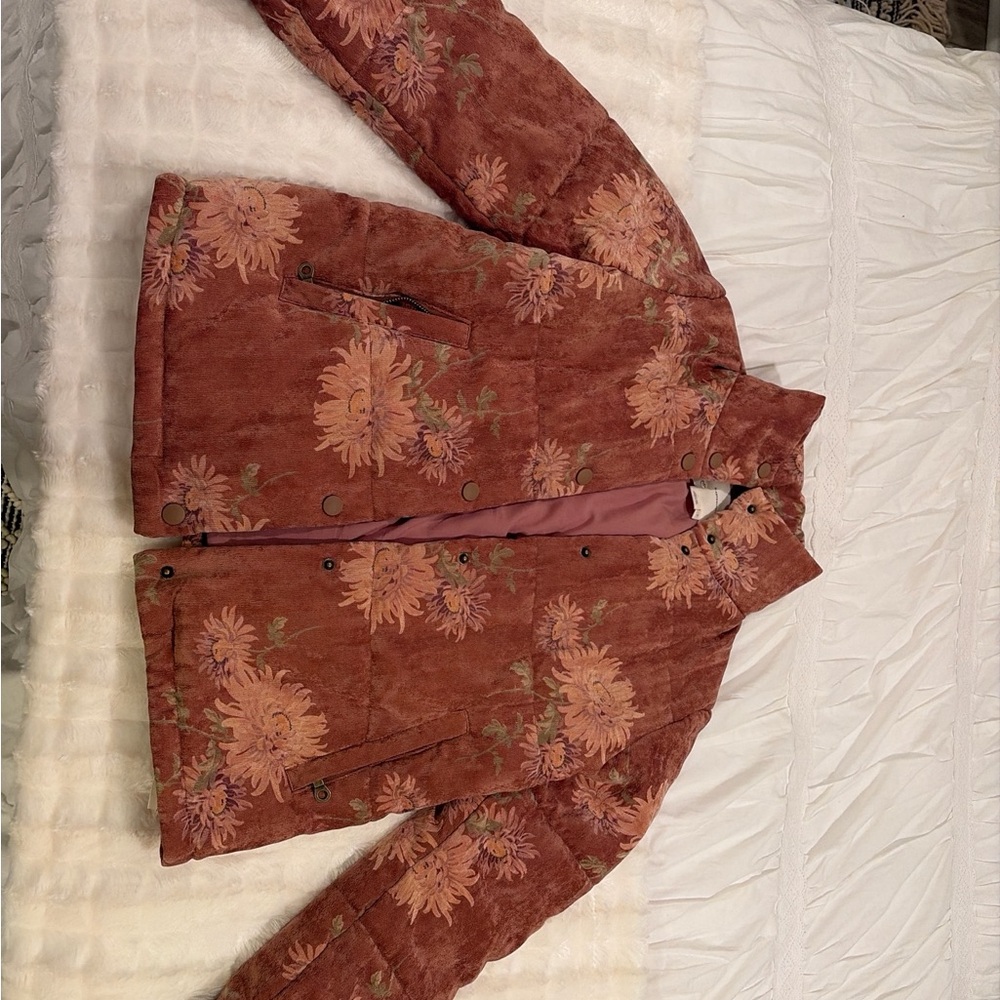 NOT FOR SALE 
Anthropologie Pink Floral Jacket